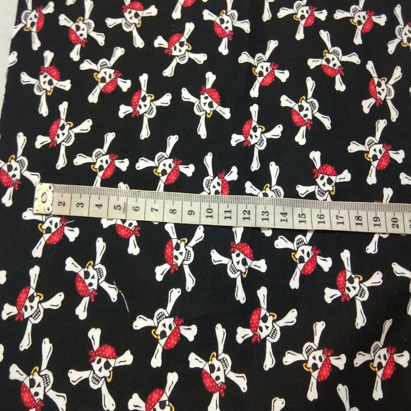 Винтажный брендовый Цветочный Череп с пиратским принтом, хлопковая ткань 50x105 см для шитья, постельных принадлежностей
