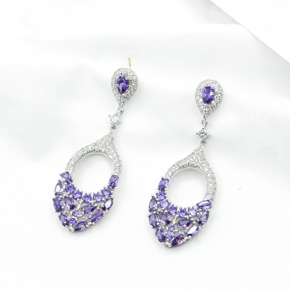 

Women's Indian Earrings High Quality Crystal Irregular Elliptical Annulus Long Earrings for Exaggerated Women's Accessories