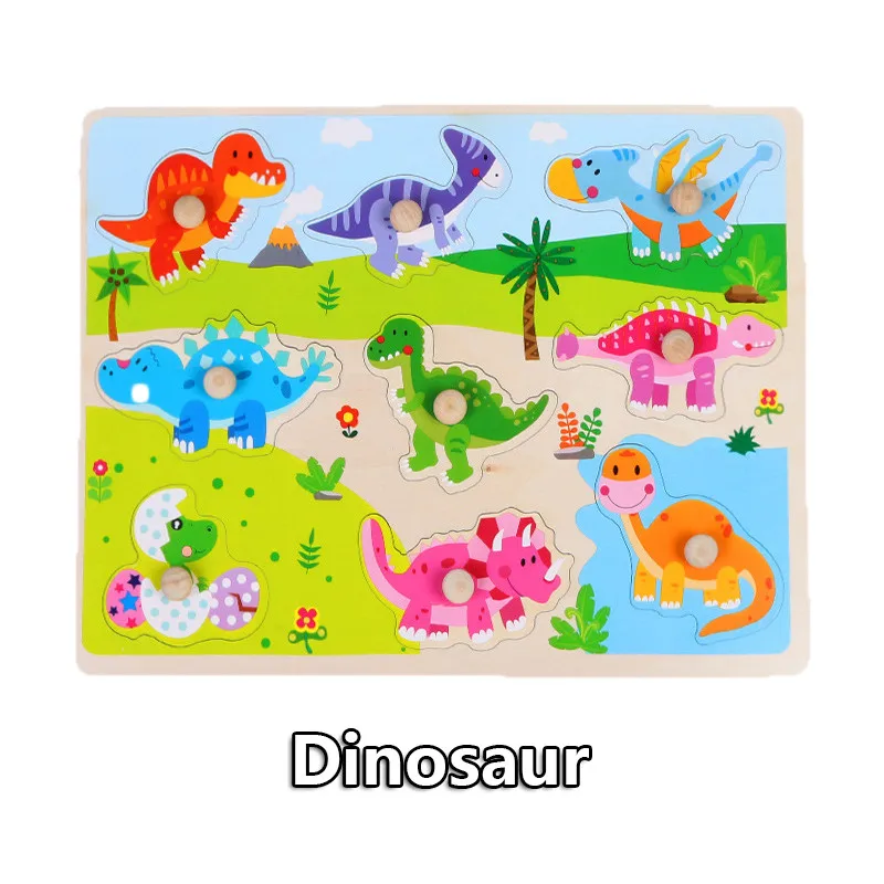 remarkable  Montessori Educational Wooden Toy Digital Animal Fruit Traffic Shape Puzzle Board Brain Training Ea