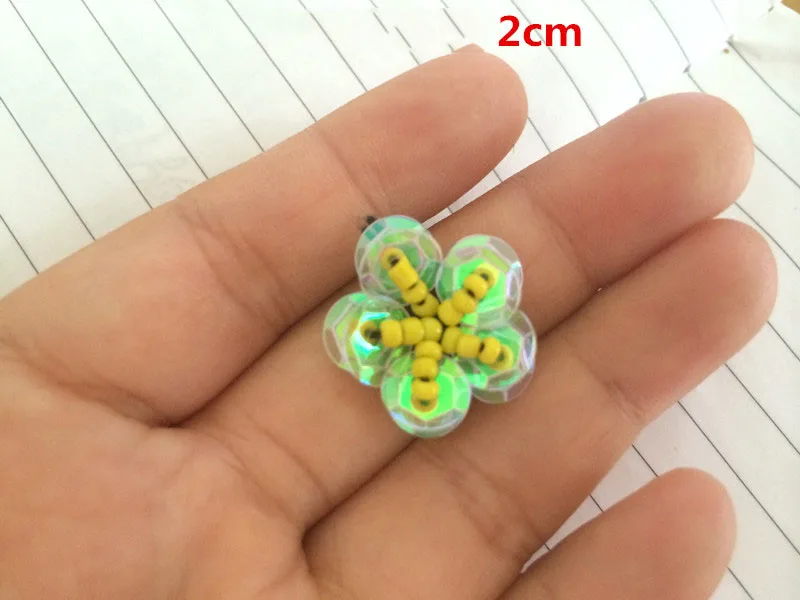 H--10PCS 10 шт./лот маленькие блестки цветы нашивки с бисером нашивки пришить бисер аппликация Одежда DIY серьги обувь сумки аксессуары нашивки - Цвет: H--10PCS