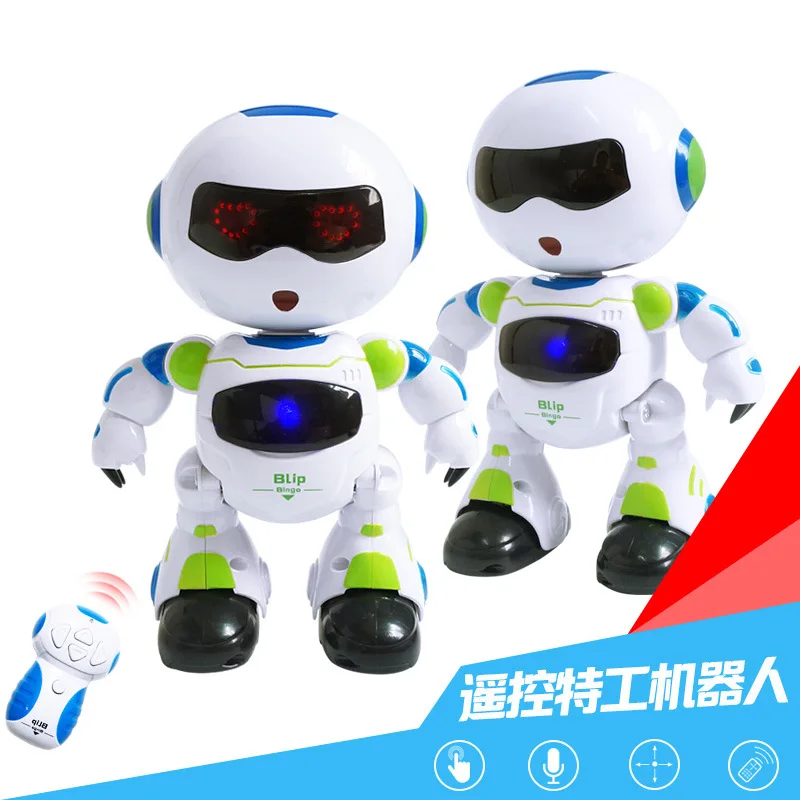 Стиль дистанционного управления робот лед и пожарный агент Электрический Сияющий Музыка сенсорный танцы Дети смарт-игрушка