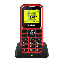 UNIWA V171 1.77″ 2G GMS Feature Phone Wireless FM Senior MobilePhone 1000mAh For Elderly People Cellphone Free Charging Dock SOS