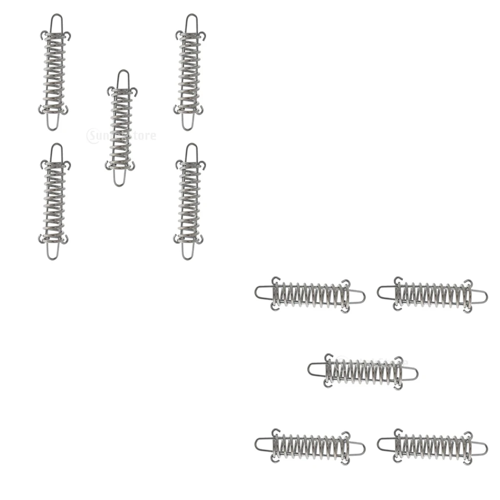 10pcs High Strength Stainless Steel Camping Tent Rope Tensioner Spring 12cm
