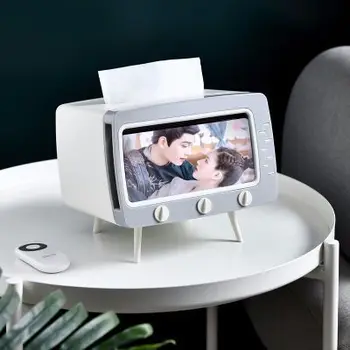 

Tissue Box Paper Extraction Box Household Living Room Restaurant Coffee Table Simple Cute Mobile Phone-Friendly Watch TV