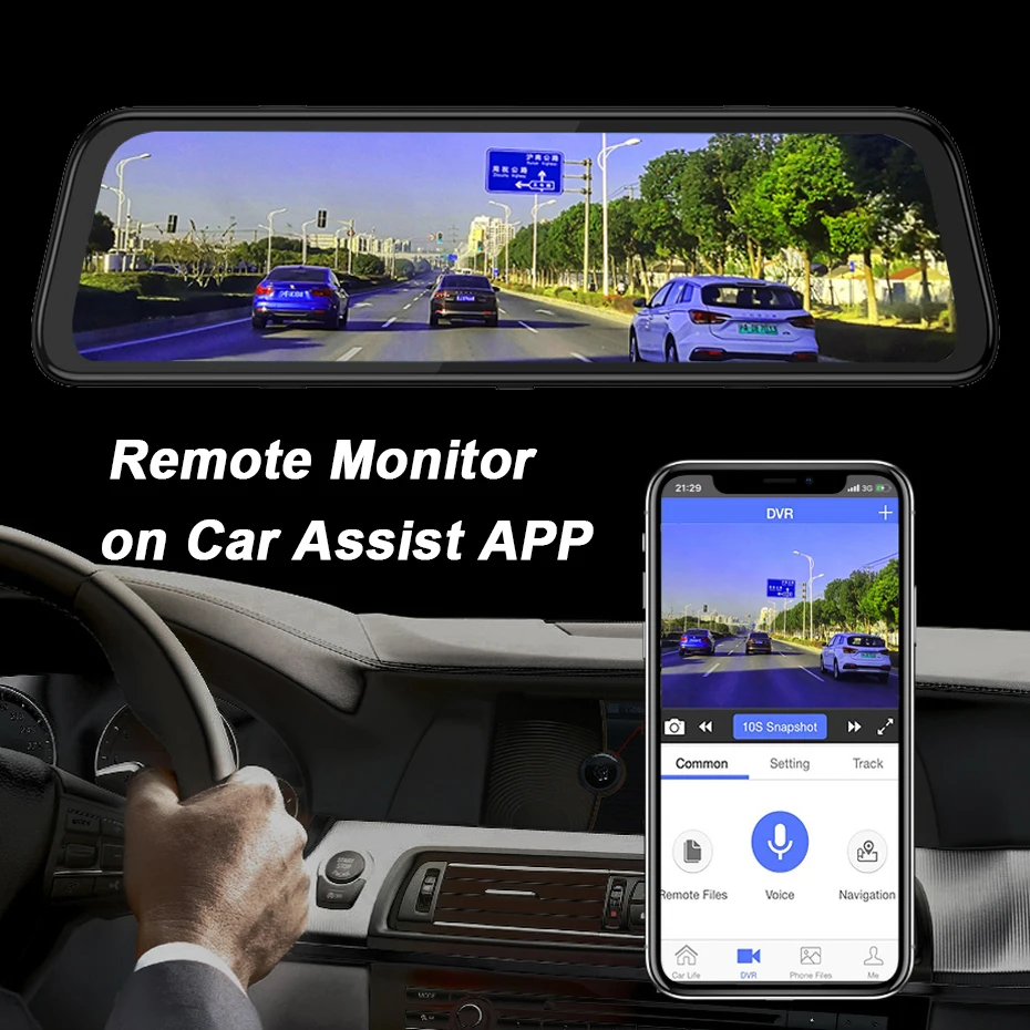 Зеркало заднего вида QUIDUX 12 дюймов 4G Android 8 1 GPS навигация 2 Гб ОЗУ 32 ПЗУ ADAS FHD 1080P