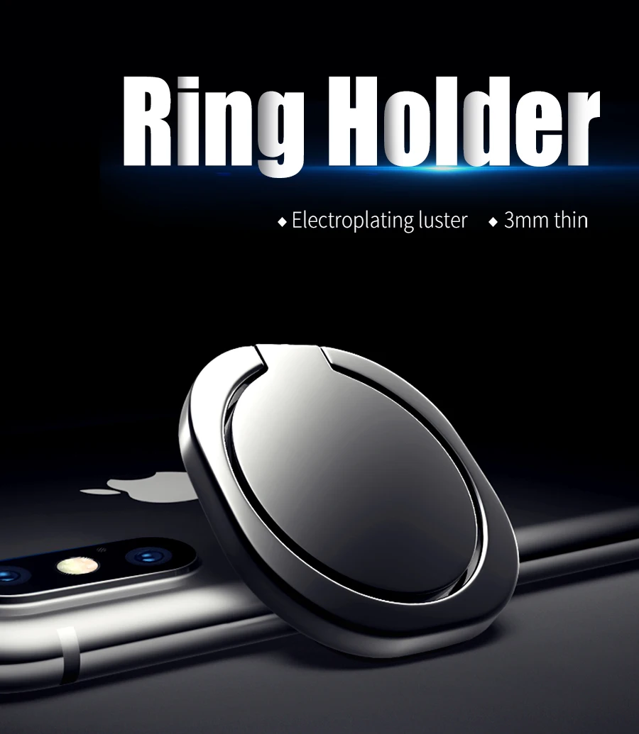 Роскошная металлическая розетка для мобильного телефона держатель Универсальный 360 градусов поворотный штифт кольцо держатель магнитный для iPhone 8 X XS XSMAX XIAOMI