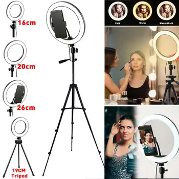 

USB Dimmable LED Fill Light Artifact 16/20/26CM Ring Fill Light With Type A/B Triangle Bracket Perfect For Beauty Bloggers