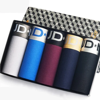 

5 Pcs Men Underwear Print Boxer Shorts Men Underwear Male Boxers Cotton Boxershorts Underpants Man Gift With Box