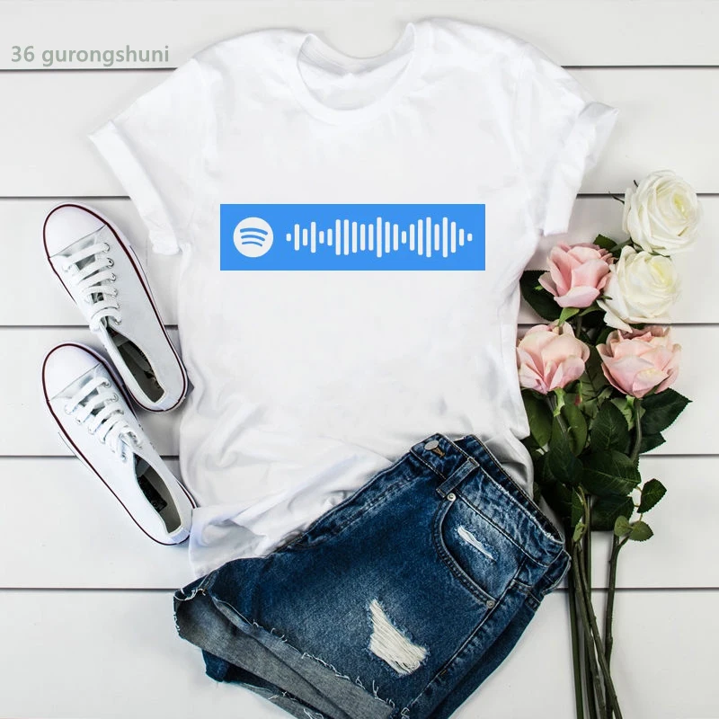 

New women t-shirt interesting scan code musthave tshirt printing camiseta mujer white tops Harajuku t shirt femme tumblr clothes