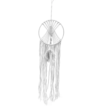 

Bohemian DIY Handmade Macrame Wall Hanging Dream Catcher-Tapestry House Wedding Ornament Decor,with LED