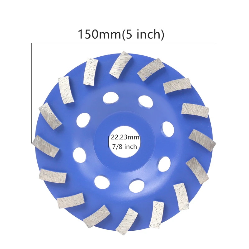 125*22mm Diamond Segment Bowl Grinding Wheel Cup Cutting Disc for Concrete Marble Granite Grinding Rotary Tools