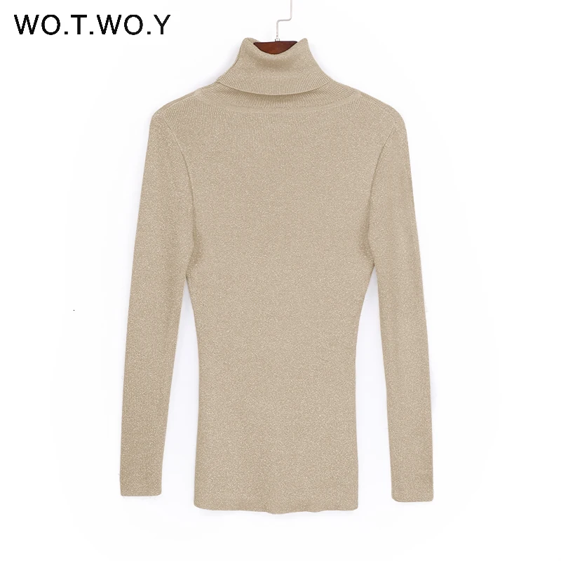 Shiny Sequins Women Turtleneck  Pullovers Sweater Long Sleeve 2017 Womens Knitted Sweaters Solid Autumn Winter Jumper New