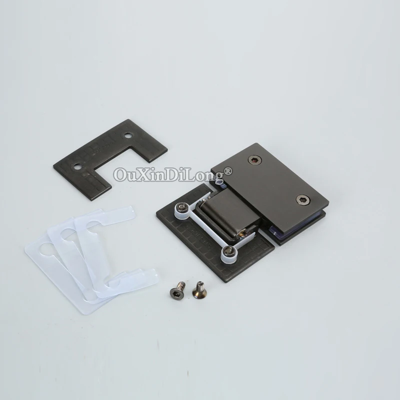 304 Stainless Steel Frameless Shower Glass Door Hinges 180 Degree Glass to Glass Clamps Fixed Holder Brackets for 8~12mm Glass