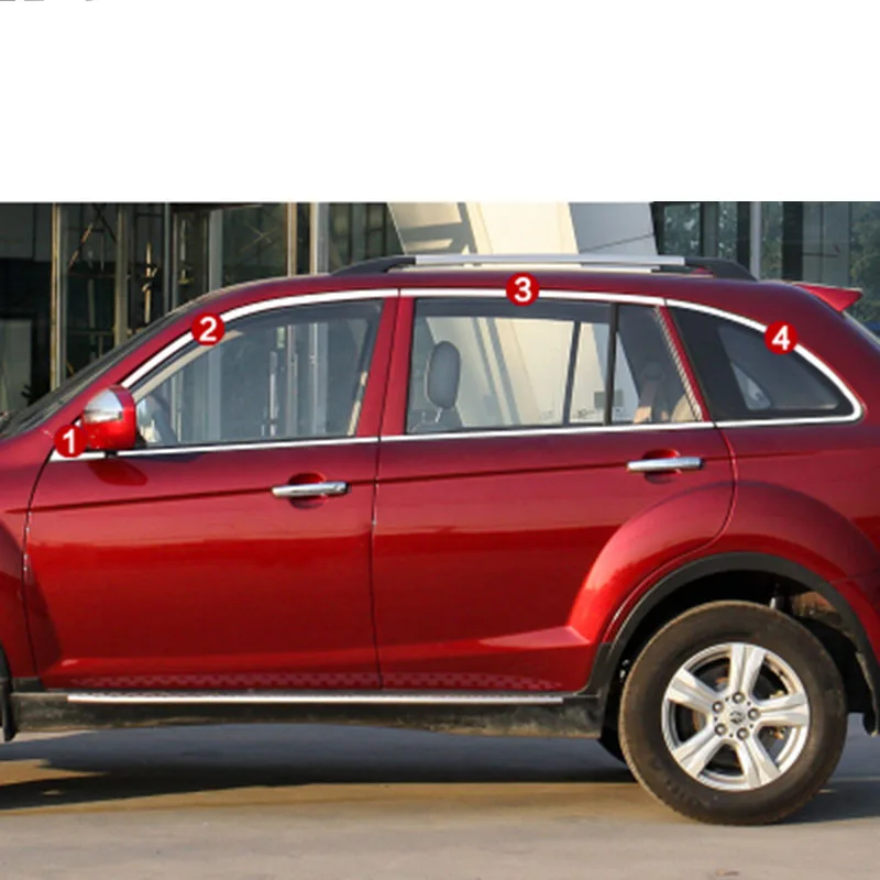 Нержавеющая сталь окна автомобиля планки для lifan x60 2011 2012 2013