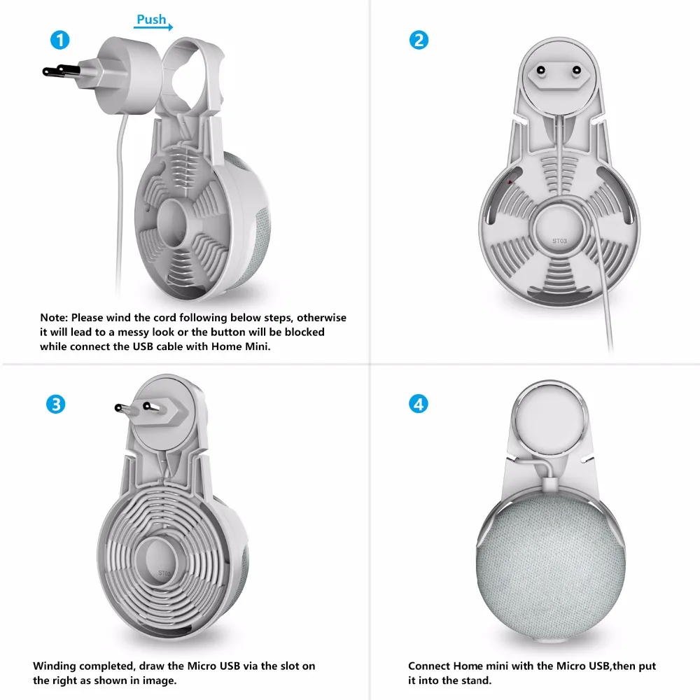 google home mini power socket mount