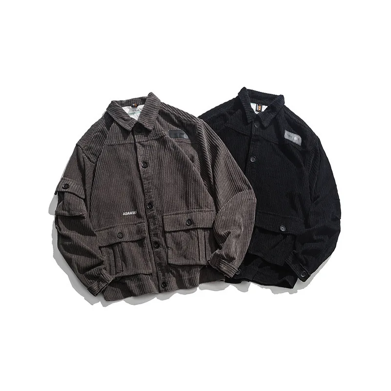 

2019 New Style Japanese-style Retro Corduroy Coat Men's Autumn And Winter Large Pocket Loose-Fit Workwear MEN'S Jacket Fashion