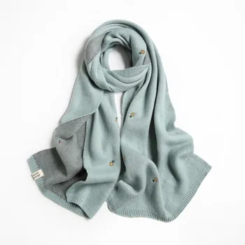 

Warm Imitation Cashmere Scarf Female Autumn Winter Double-sided Embroidered Pineapple Women's Shawl Fashion Casual Long Scarf
