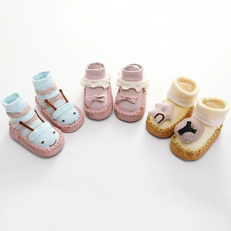 Bobora Cute Baby Socks With Rubber Soles Infant Sock Newborn Autumn