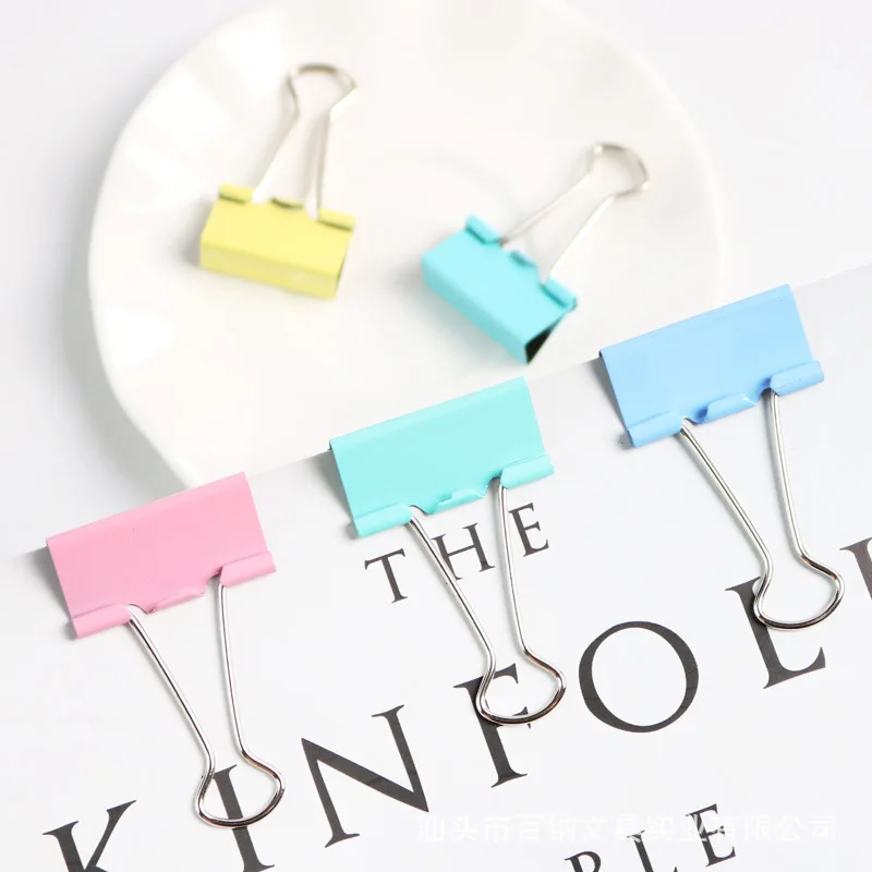 

Boxed Color Binder Clip Folder Dovetail Clip Ticket Clips Large Size Medium Small Students Test Paper Covered Edge Clip