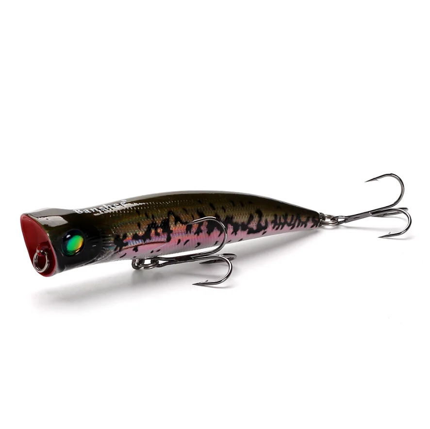 Большой Поппер рыболовная приманка 8 г 22 Bubble Burst pesca mar topwater Bass Black minnow приманки whopper
