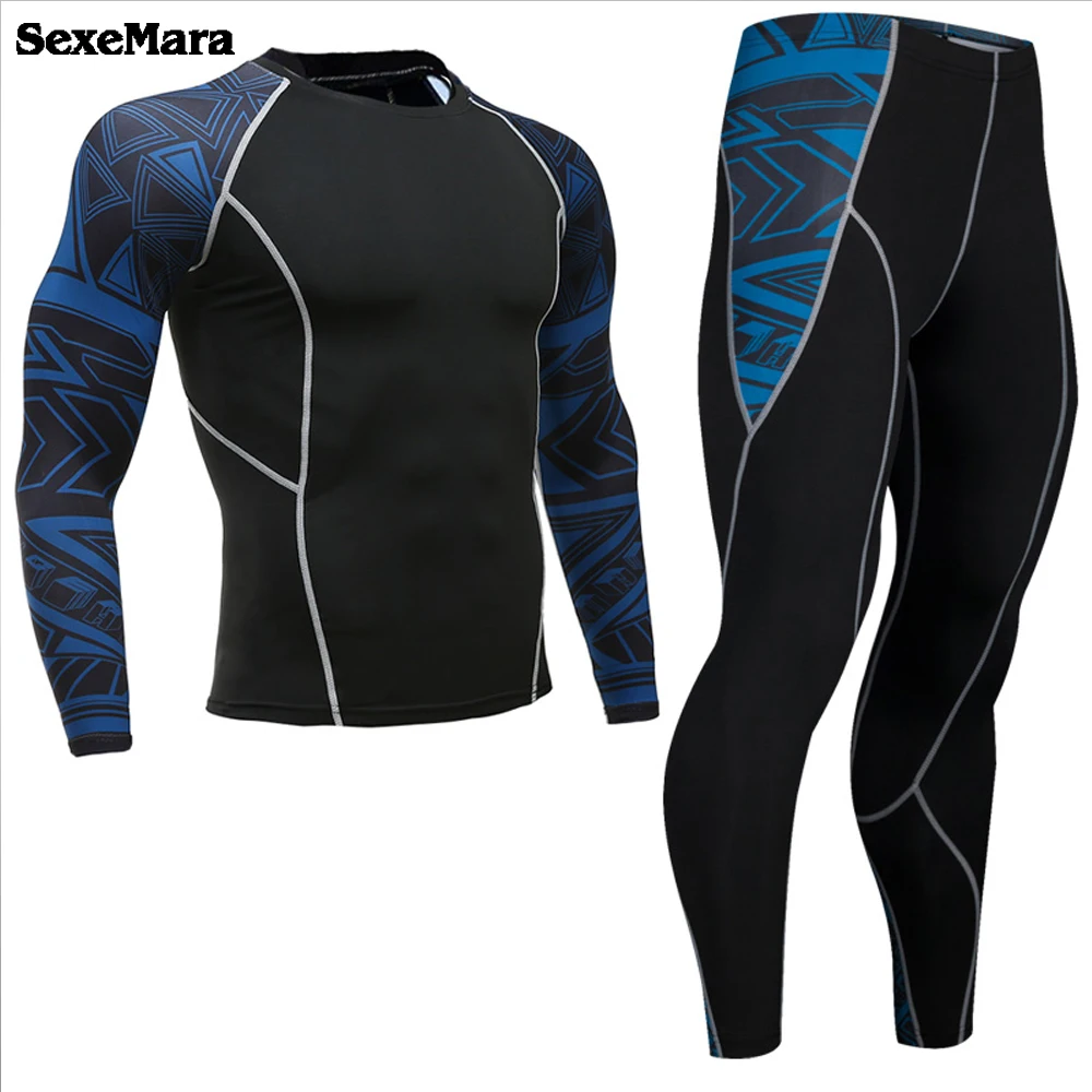 

NEW Men's Compression Thermal Underwear Sets Elastic Warm Fleece Long Johns for Men Polartec Breathable Thermo Underwear Suits