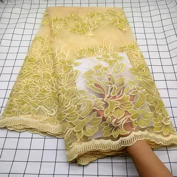 

Latest Embroidered 2020 Soft French Tulle Mesh Lace Fabric Nigerian African Guipure Fabric for Women Wedding Dress with Stones