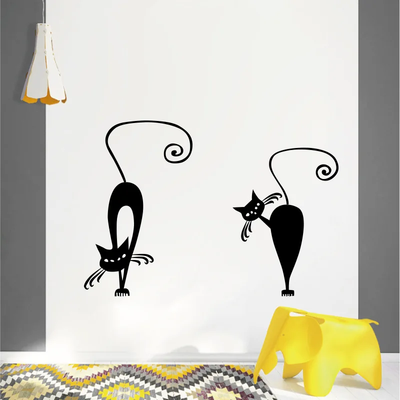 5 шт. виниловые наклейки на стену в виде кошки|stickers home decor|decoration for kids roomdecoration |