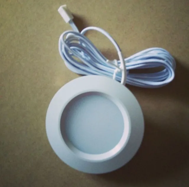 Под шкафом лампы шайба Свет 12V круглый алюминиевый полка кухонные шкафа LED шкаф