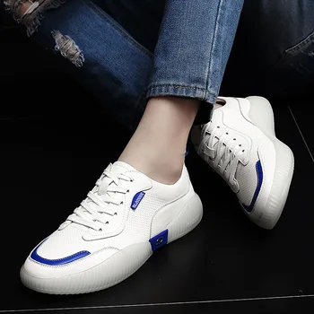 

2019 autumn new fashion simple color matching flat shoes leather comfortable breathable casual shoes men's shoes
