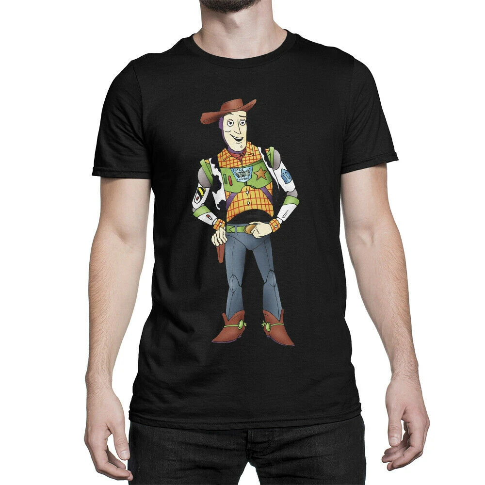 Художественная футболка Buzz Lightyear As Sheriff Woody Toy Story Pixar из чистого хлопка| |