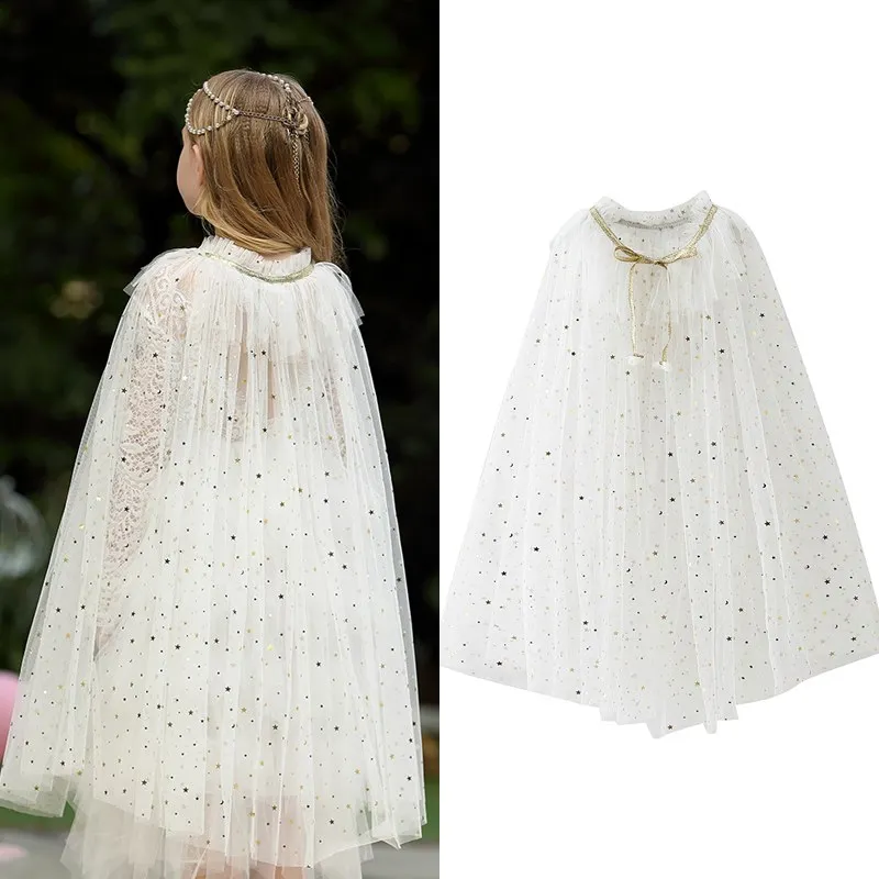 С блестками для девочек, плащ с радужным принтом для маленьких принцесс Эльза жасмин, София, Аврора пышные вечерние накидка карнавальный костюм на Хэллоуин Косплэй мантии