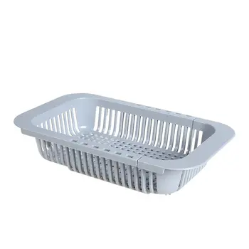 

Retractable Sink Drain Rack Plastic Tableware Shelf Household Kitchen Dish Rack Vegetable Storage Rack