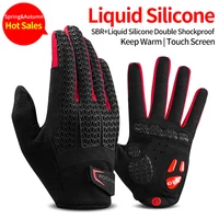 ROCKBROS GEL Silicone Cycling Gloves Fleece Full Finger Touch Screen MTB Road Bike Gloves Motorcycle Winter Bike Accessories 1