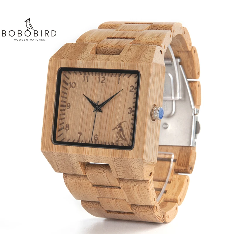 Cena BOBO ptak drewniane zegarki mężczyźni wysokiej jakości bambusowy zegarek mężczyzna luksusowe plac kwarcowy zegar analogowy relogio masculino V L22