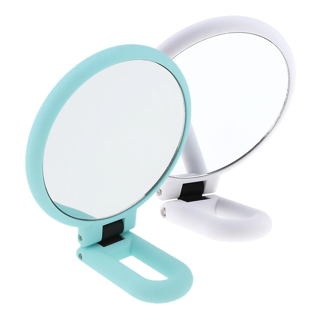 Set Of 2 Handheld Double Sided Mirror Folding Handle Lightweight Portable 360 Degrees Full Folding Ideal For Your Makeup Makeup Mirrors Aliexpress
