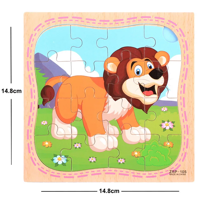 New Sale 38 Style Cartoon Wooden Puzzle Children Animal/ Vehicle Jigsaw Toy 3-6 Year Baby Early Educational Toys for Kids Game 41