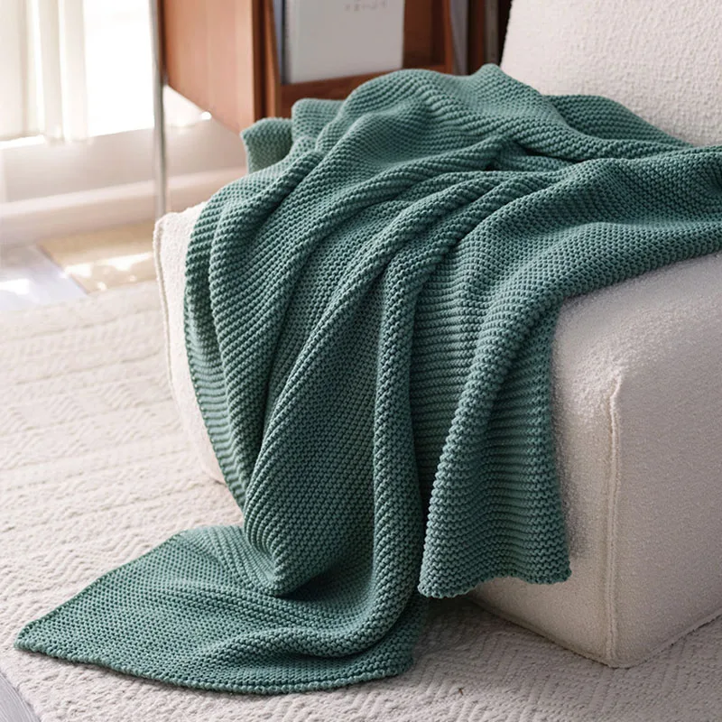 

Nordic Thicken Knitted Blanket Warm Sofa Throw Blankets American Style Travel Office Leisure Thread Blanket Anti Pilling Blanket