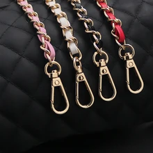 

11 Styles Metal Bag Straps Weaving Diagonal Leather Handle Chain Sachetn Purse Parts Bag Chain Belt Replacement