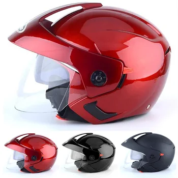 

With Goggle Outdoor Safety Riding Half Open Fashion Windproof Dual Visor Motorcycle Helmet Weather Resistant Sweat Absorbing