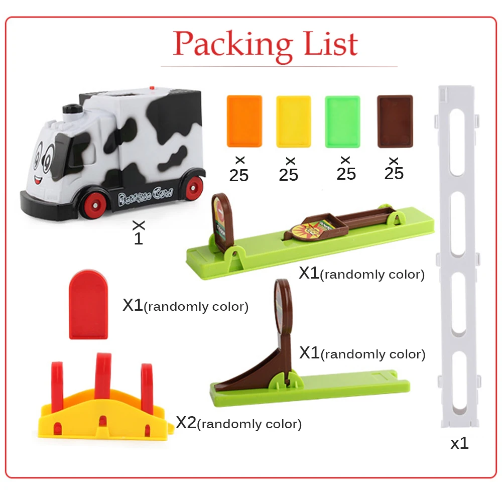 Автоматическая укладка домино кирпич Поезд Автомобиль набор звуковой светильник дети красочные пластиковые блоки домино игра игрушки набор подарок для девочек и мальчиков - Цвет: Белый
