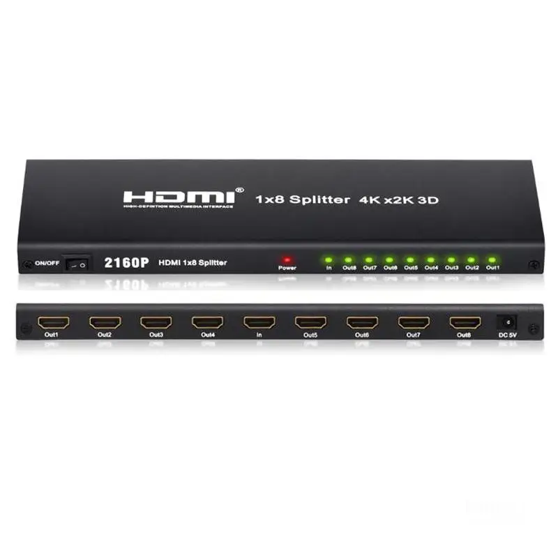 4K 8 Wat HDMI переключатель 1 в 8 выход 1x8 HDMI сплиттер аудио конвертер адаптер концентратор 3D 1080p DTS LPCM 7,1 для Macbook PS4 HDTV PC DVD