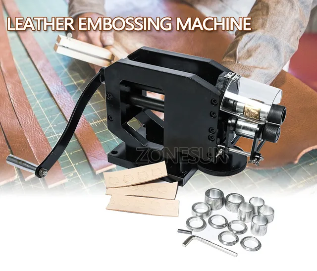 ZONESUN leather embossing machine Cold Pressing Machine Embossing Repeating  Pattern For Leather Belt Guitar Straps Logo stamping - AliExpress