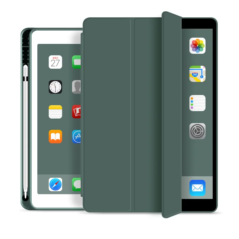 Dark Green Чехол с карандашом для iPad AIR 3 10,5 A2153 A2123 A2152 A2154 из искусственной кожи, умный чехол с автоматическим пробуждением AIR 3, защитный чехол - Цвет: Dark Green