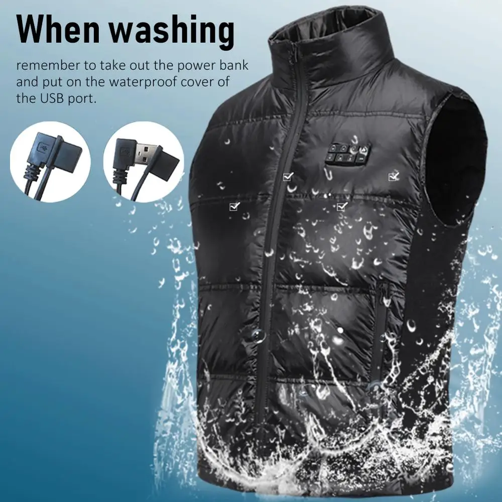 

11 Areas Heating Vest Intelligent Temperature Control Electric Full Body Charging Vest Down heated Jacket Men Winter Washable