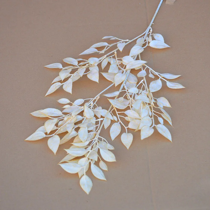 JAROWN Champagne Wedding DIY Flower Material Artificial Plant Leaves Maple Leaf Eucalyptus Fern Grass Home Decoration (17)