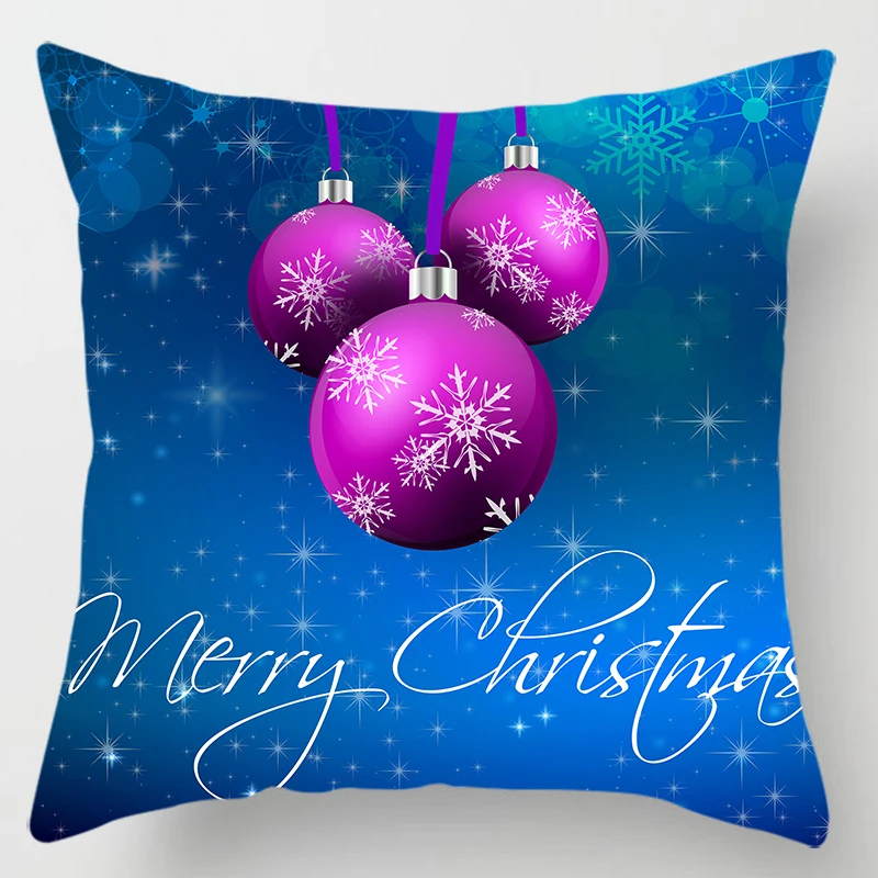 Новогодние рождественские цветные наволочки с изображением Санта-Клауса, красивая квадратная наволочка, милые наволочки с рисунком, размер 45*45 см - Цвет: 13