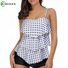 Новинка, сексуальный раздельный купальник Танкини с оборками, плюс размер, Женский винтажный купальник в горошек с высокой талией, спортивный купальник, шорты