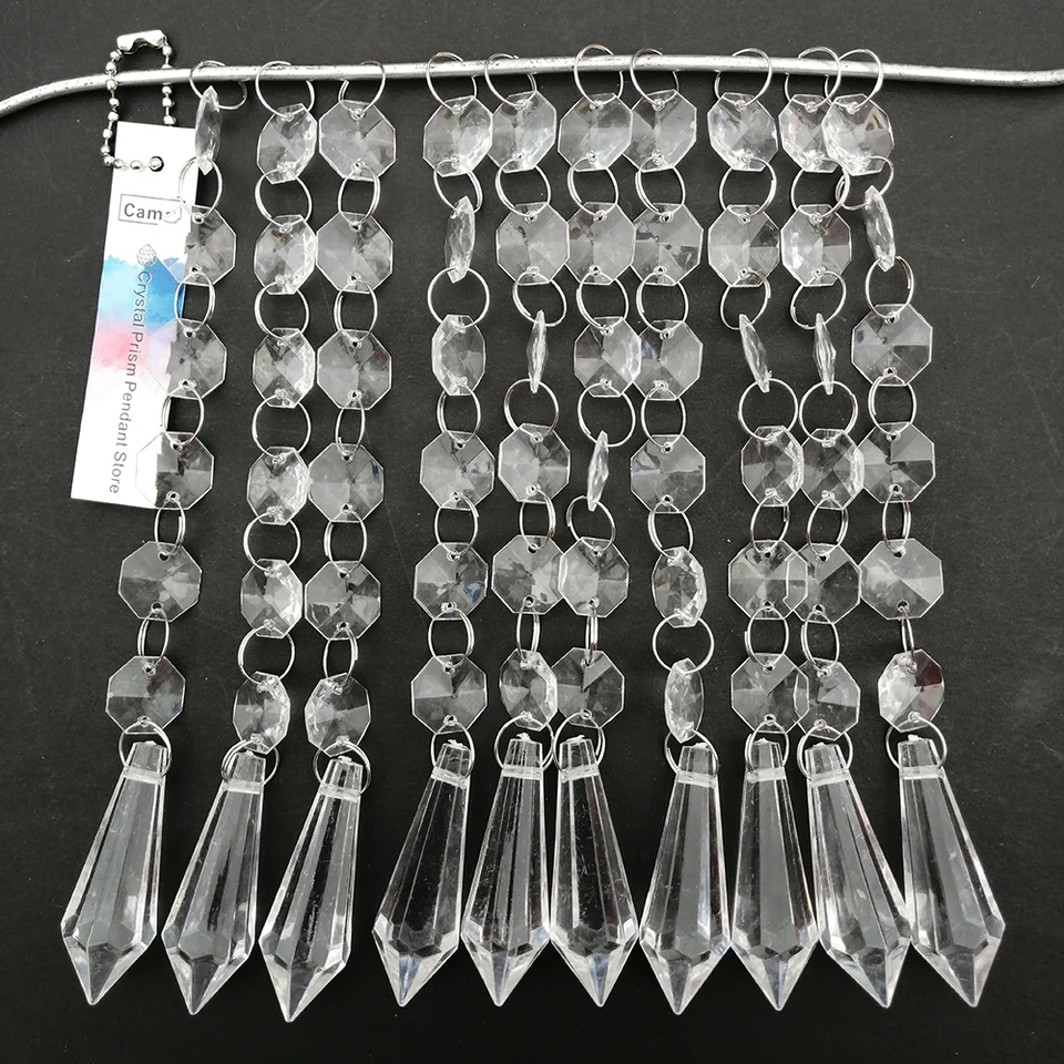 Pamir Tong Clear Crystal Acrylic Bead Garland - 66ft Total, 2 Rolls, Perfect For Wedding & Party DIY Decor - View #9