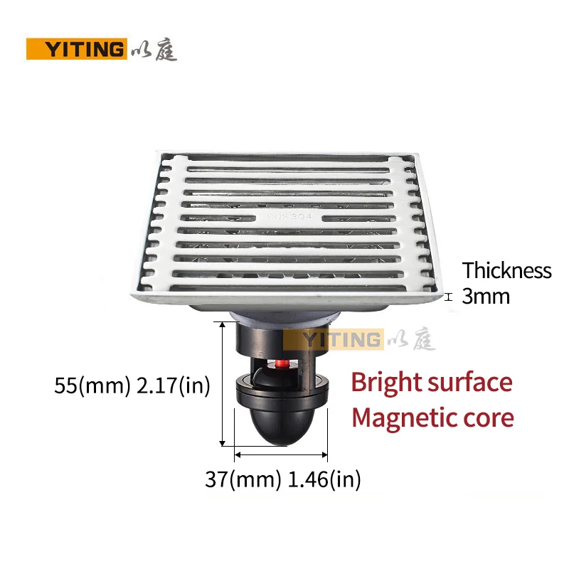 304 нержавеющая сталь ванная пол для душа слив квадратный дренажный дезодорант трап запечатанный против напольные Дренажные Сетки 10 см