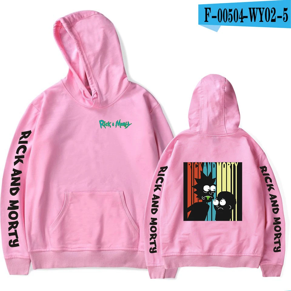 pink Мужская/wo Мужская толстовка сезона Рика и Морти 4 с капюшоном Рикки и Морти Толстовка весна осень Мужская/Дамская Повседневная Уличная одежда - Цвет: pink